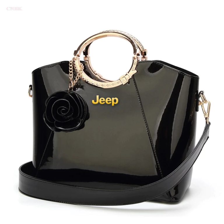 Jeep Bright Lacquered Platinum Leather Bag EvaPurses