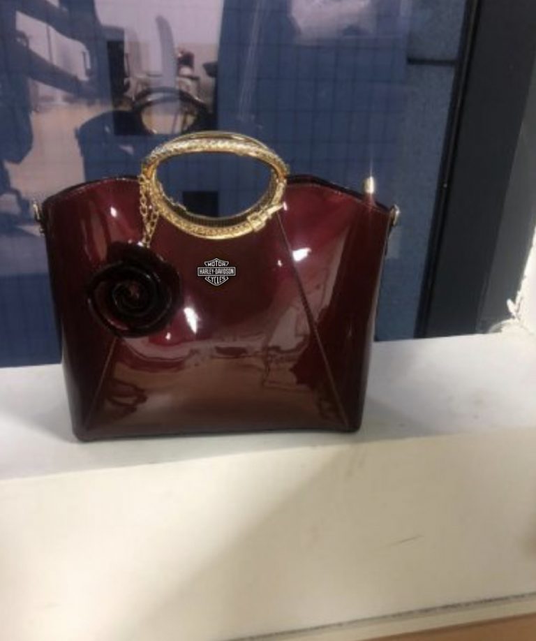 Harley Davidson Bright Lacquered Platinum Leather Bag photo review