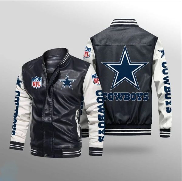 Dallas Cowboys Leather Jacket Thermal Plush V31