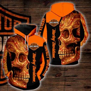 Harley on sale skull hoodie