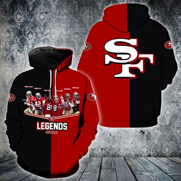 San Francisco 49ers Hoodie Legends Team 3D Print V31