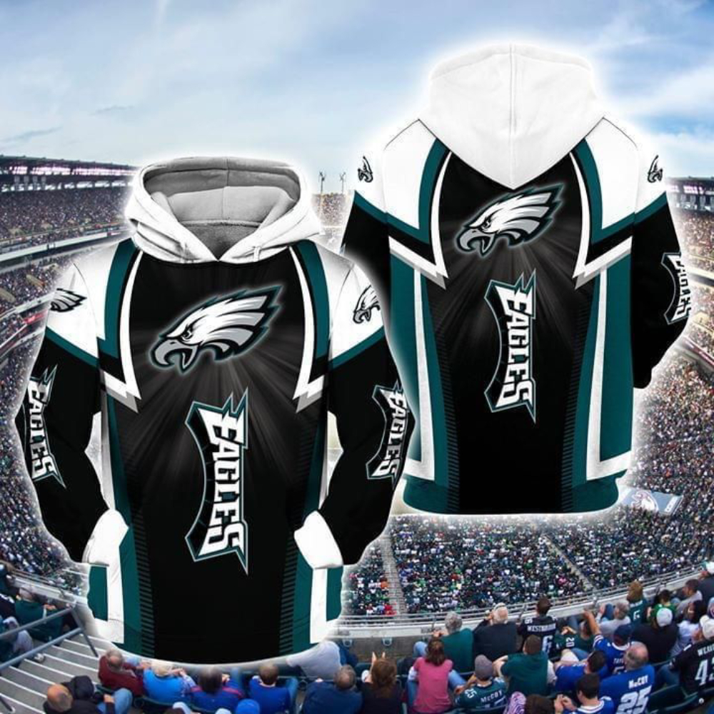 Phila Eagles Salute To Service Hoodie 3D White Custom Name