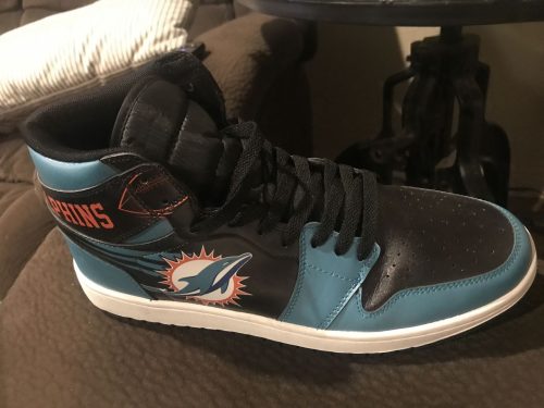 Miami Dolphins Shoes Air Jordan 1 All Over Print V52 photo review