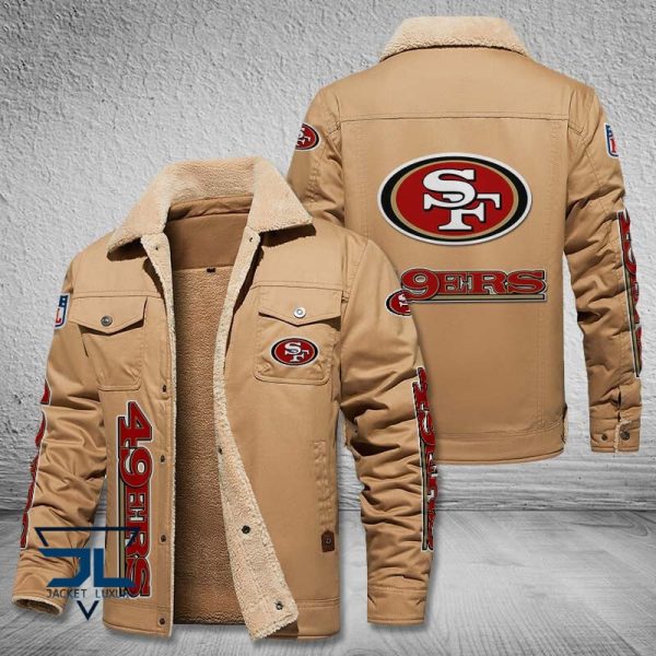 San Francisco 49ers Fleece Leather Jacket V3116