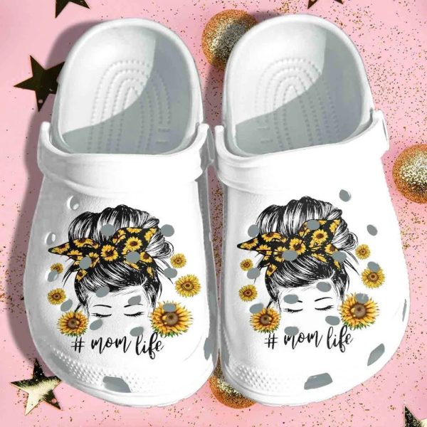 Sunflower Crocs Mom Life Crocband Clog V35