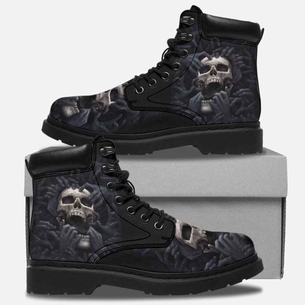 Dark Skull Graphics All Season Boots For Women and Men V57