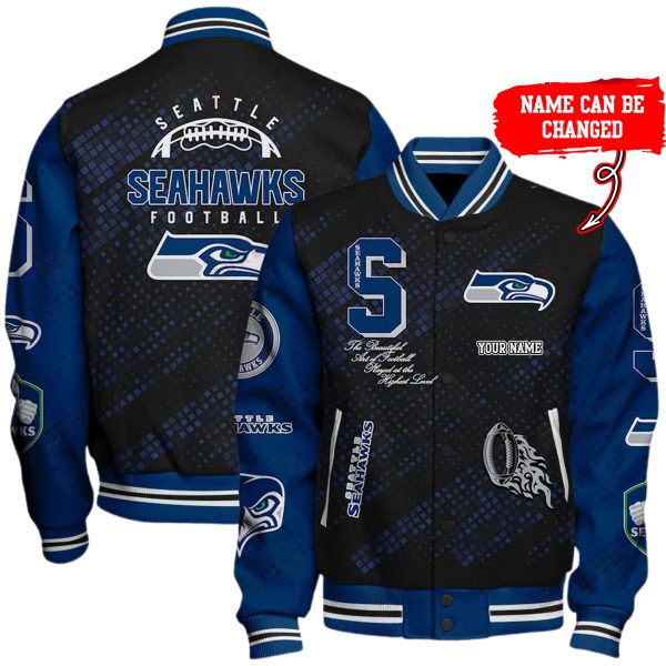 Customize Your Name With Seattle Seahawks Button Down Baseball Jacket Version 4