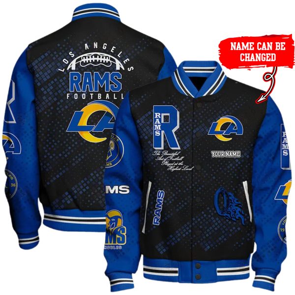 Customize Your Name With Los Angeles Rams Button Down Baseball Jacket Version 4