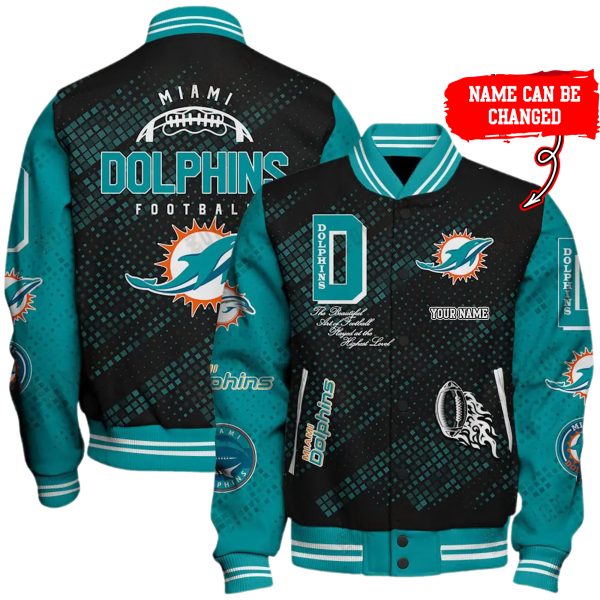 Customize Your Name With Miami Dolphins Button Down Baseball Jacket Version 4