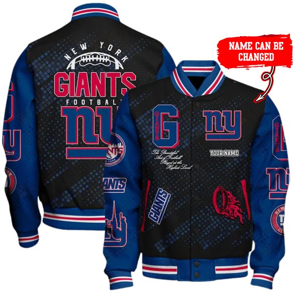 Customize Your Name With New York Giants Button Down Baseball Jacket Version 4