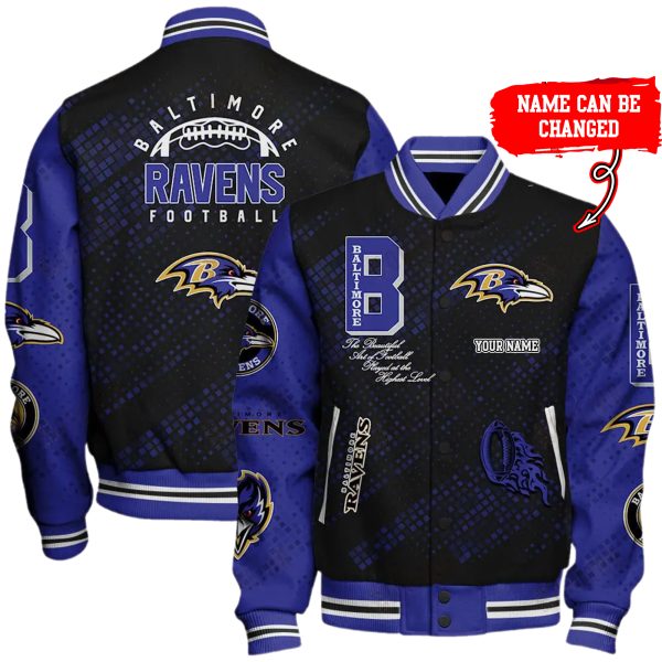 Customize Your Name With Baltimore Ravens Button Down Baseball Jacket Version 4