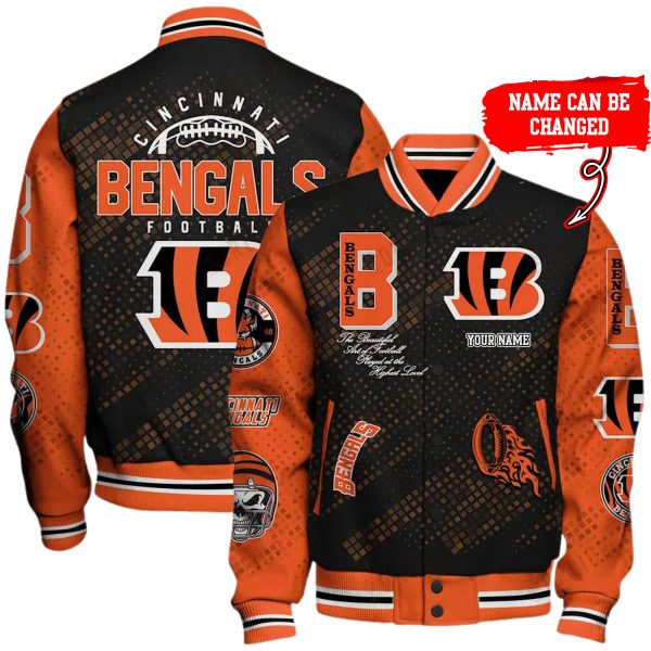 Customize Your Name With Cincinnati Bengals Button Down Baseball Jacket Version 4