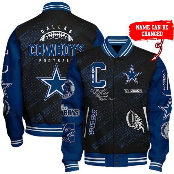 Customize Your Name With Dallas Cowboys Button Down Baseball Jacket Version 4