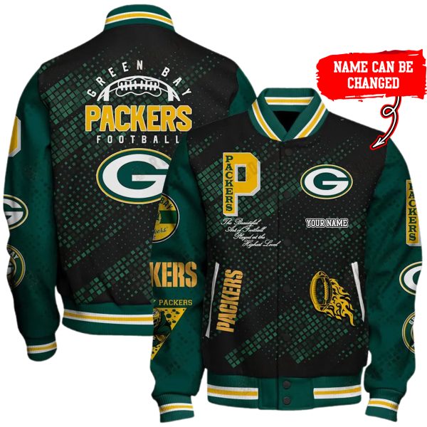 Customize Your Name With Green Bay Packers Button Down Baseball Jacket Version 4