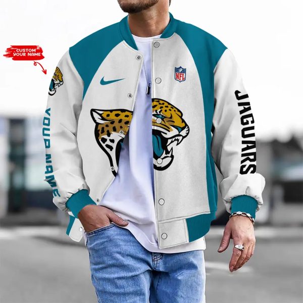 Customize Your Name With Jacksonville Jaguars Button Down Baseball Varsity Bomber Jacket