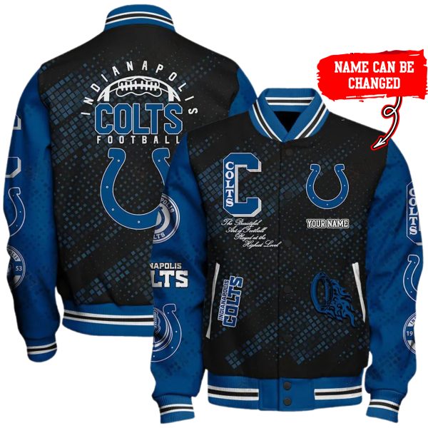 Customize Your Name With Indianapolis Colts Button Down Baseball Jacket Version 4