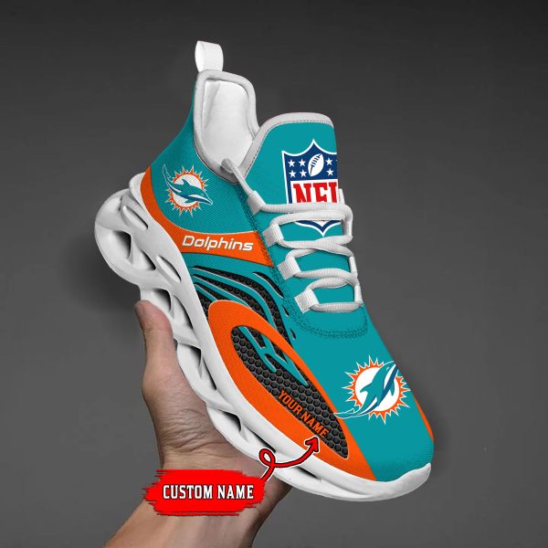 Miami Dolphins Custom Name Max Soul Shoes M1