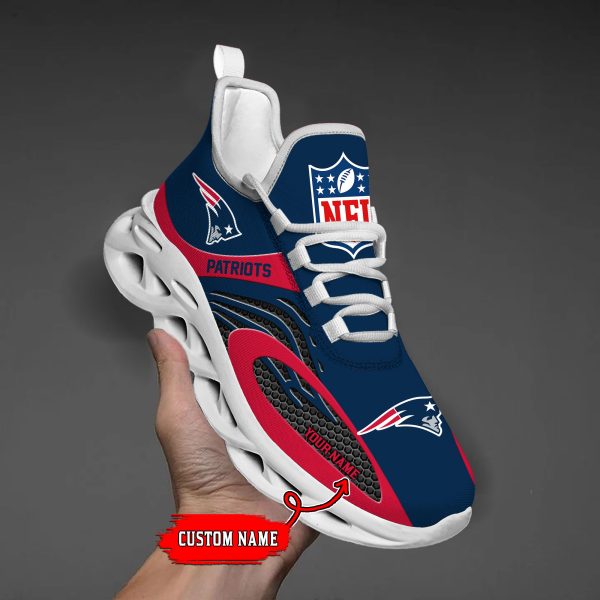 New England Patriots Custom Name Max Soul Shoes M1