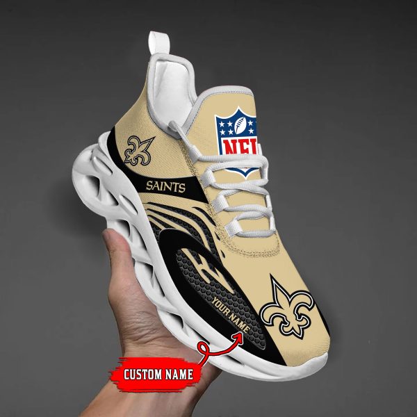 New Orleans Saints Custom Name Max Soul Shoes M1