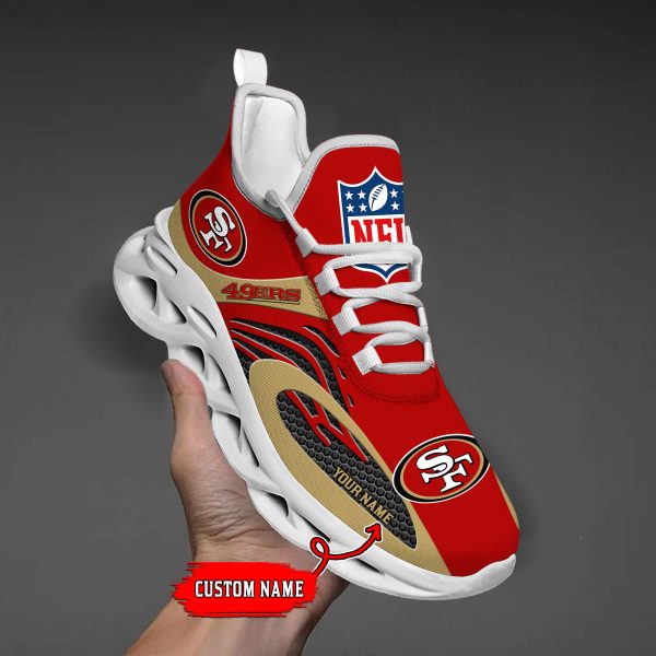 San Francisco 49ers Custom Name Max Soul Shoes M1