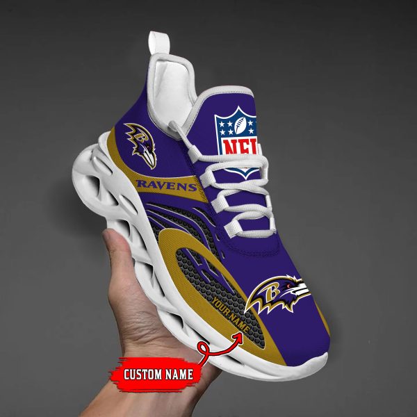 Baltimore Ravens  Custom Name Max Soul Shoes M1