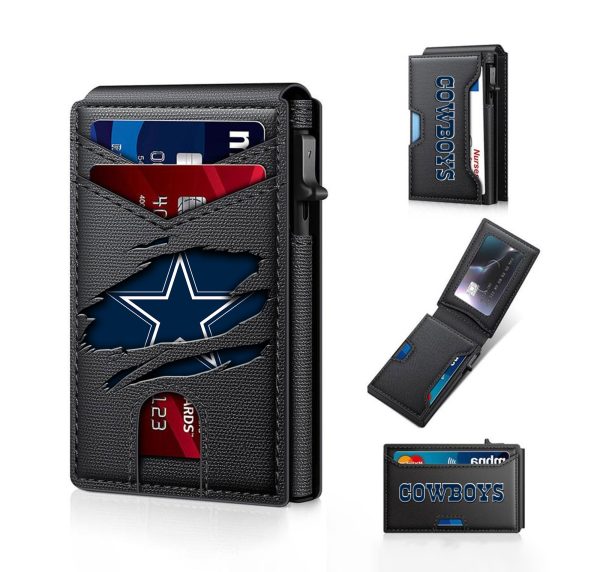 Dallas Cowboys – Football RFID Blocking Pop Up Card Holder, Fashion Card Case Wallet