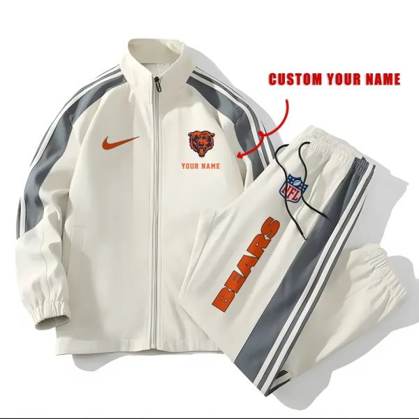 Chicago Bears Football Unisex Style Versatile Sports Set Jacket And Pants Ver 2