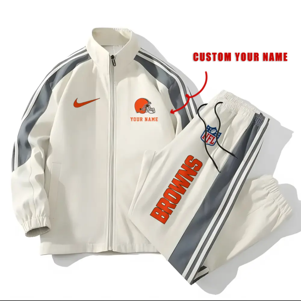 Cleveland Browns Football Unisex Style Versatile Sports Set Jacket And Pants Ver 2