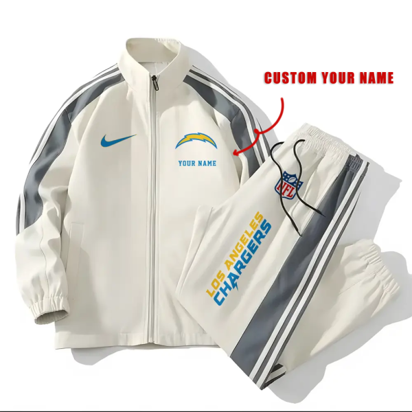 Los Angeles Chargers Football Unisex Style Versatile Sports Set Jacket And Pants Ver 2