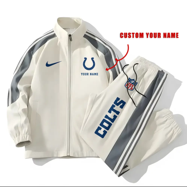 Indianapolis Colts Football Unisex Style Versatile Sports Set Jacket And Pants Ver 2