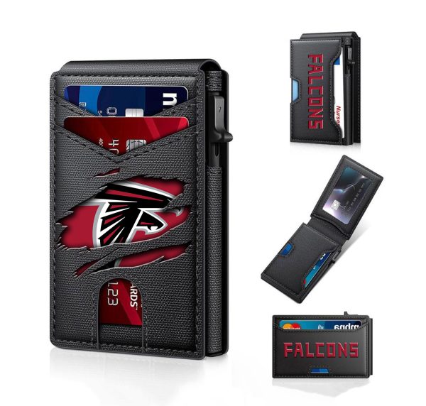 Atlanta Falcons – Football RFID Blocking Pop Up Card Holder, Fashion Card Case Wallet