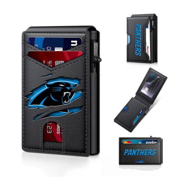 Carolina Panthers – Football RFID Blocking Pop Up Card Holder, Fashion Card Case Wallet