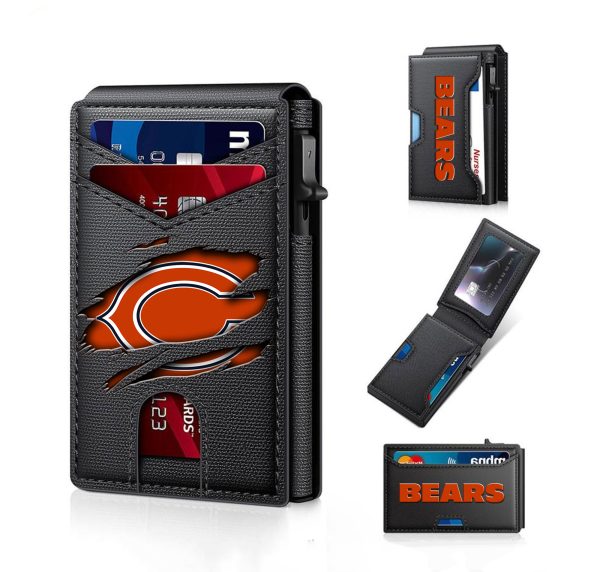 Chicago Bears – Football RFID Blocking Pop Up Card Holder, Fashion Card Case Wallet