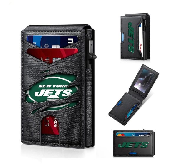 New York Jets – Football RFID Blocking Pop Up Card Holder, Fashion Card Case Wallet