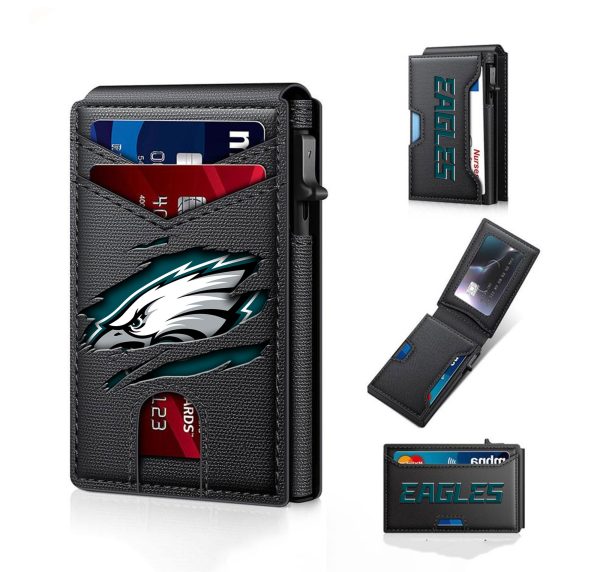 Philadelphia Eagles – Football RFID Blocking Pop Up Card Holder, Fashion Card Case Wallet