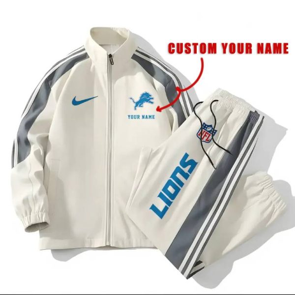 Detroit Lions Football Unisex Style Versatile Sports Set Jacket And Pants Ver 2