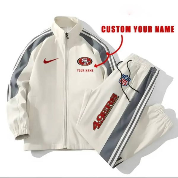 San Francisco 49ers Football Unisex Style Versatile Sports Set Jacket And Pants Ver 2