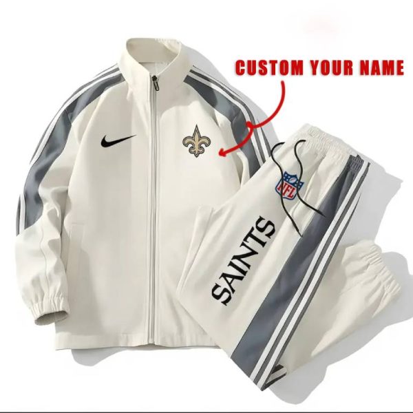 New Orleans Saints Football Unisex Style Versatile Sports Set Jacket And Pants Ver 2