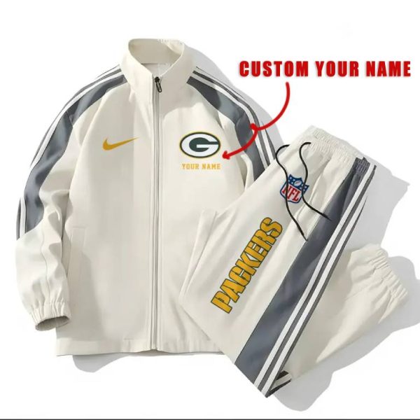 Green Bay Packers Football Unisex Style Versatile Sports Set Jacket And Pants Ver 2