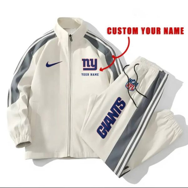 New York Giants Football Unisex Style Versatile Sports Set Jacket And Pants Ver 2