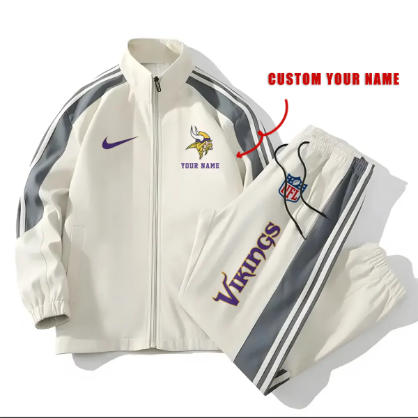 Minnesota Vikings Football Unisex Style Versatile Sports Set Jacket And Pants Ver 2