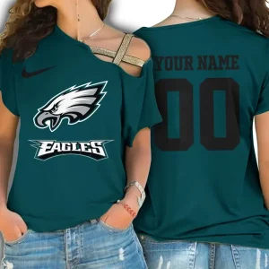 Philadelphia Eagles Custom Name One Shoulder Shirt