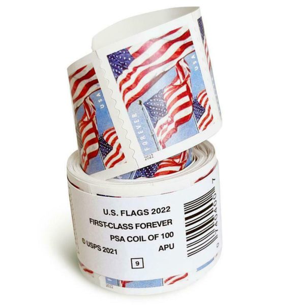 Forever Stamps 2022 U.S Flag Stamps Coil of 100 PCS/Roll