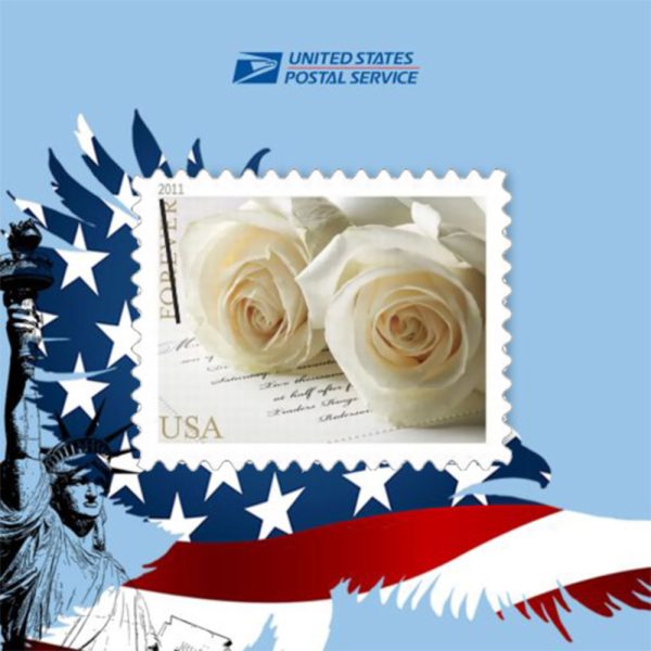 Forever Stamps Wedding Roses Commemorative 2011 Stamps Coil of 100 PCS/Roll