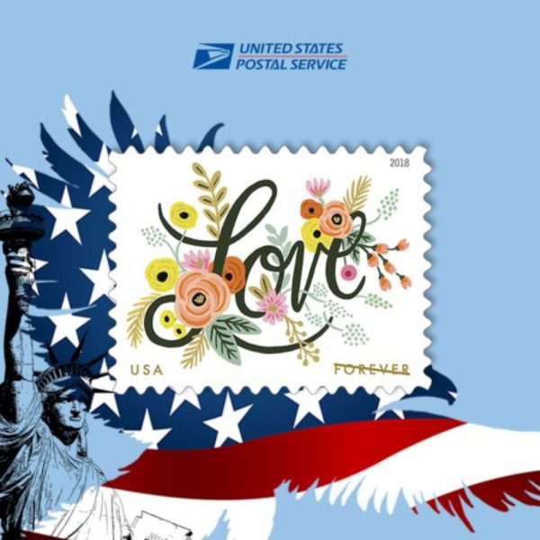 Forever Stamps Love Flourishes 2018 Stamps Coil of 100 PCS/Roll