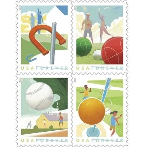 Forever Stamps Backyard Games 2021 Stamps Coil of 100 PCS/Roll