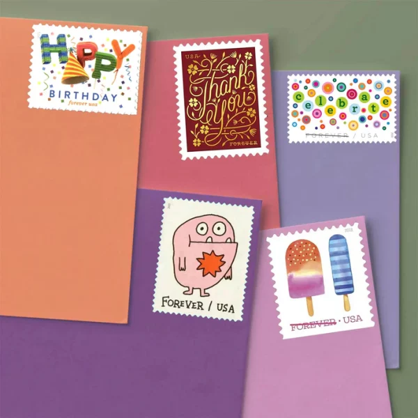 Forever Stamps Happy Birthday Bundle Stamps Coil of 100 PCS/Roll